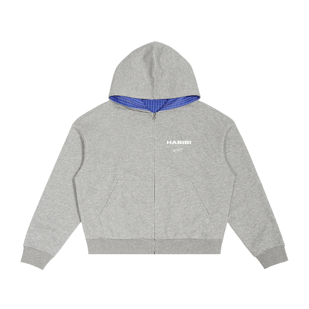 Plaid Boxy Zip Hoodie